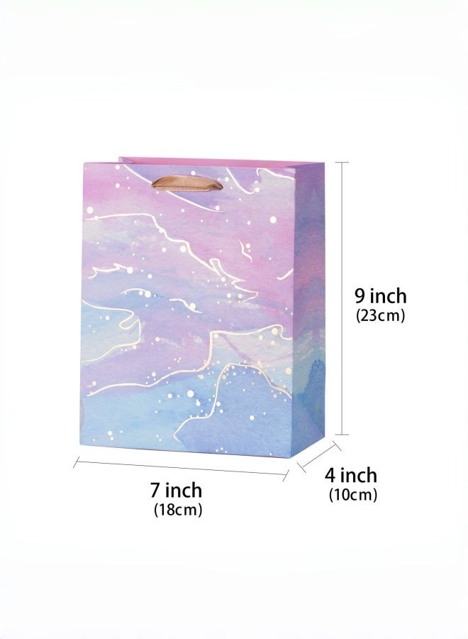 نيبمينينت Medium Size Gift Bags-Colorful Marble Pattern Gift Bag with Tissue Paper for Shopping, Parties, Wedding, Baby Shower, Craft-4 Pack-7" X 4" X 9" - Image 5